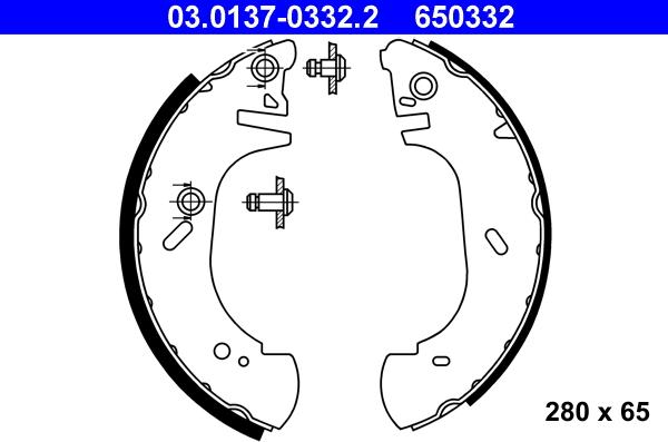 ATE 03.0137-0332.2 - Bremžu loku komplekts autospares.lv