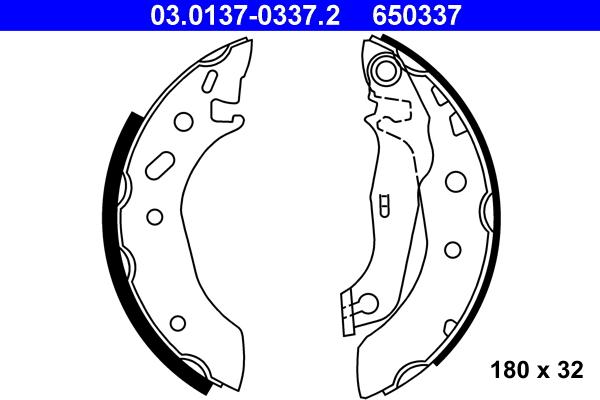 ATE 03.0137-0337.2 - Bremžu loku komplekts autospares.lv