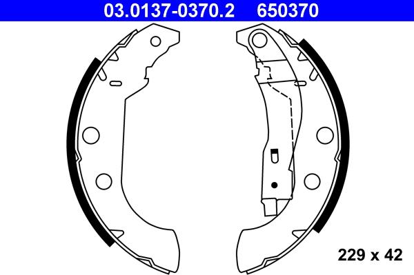 ATE 03.0137-0370.2 - Bremžu loku komplekts www.autospares.lv