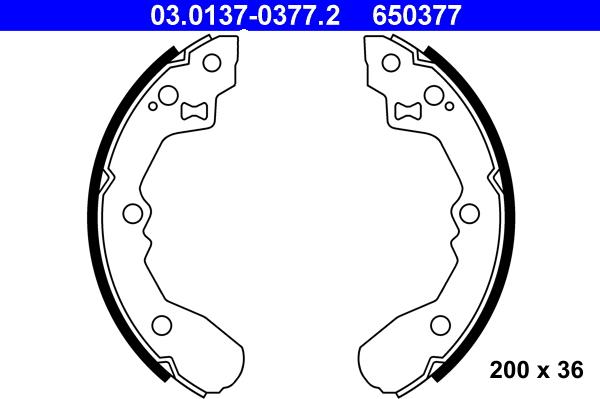 ATE 03.0137-0377.2 - Bremžu loku komplekts www.autospares.lv