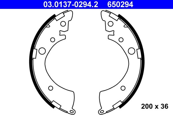 ATE 03.0137-0294.2 - Bremžu loku komplekts autospares.lv