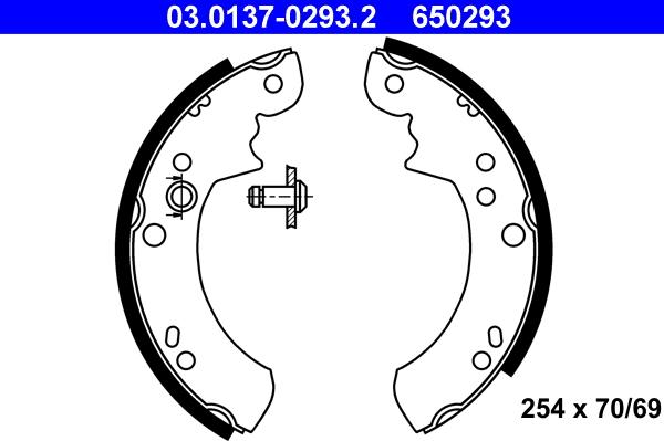 ATE 03.0137-0293.2 - Brake Shoe Set www.autospares.lv