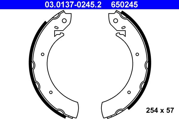 ATE 03.0137-0245.2 - Brake Shoe Set www.autospares.lv