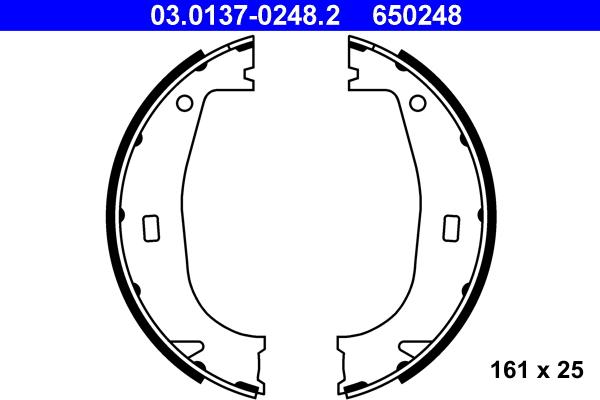 ATE 03.0137-0248.2 - Bremžu loku kompl., Stāvbremze autospares.lv