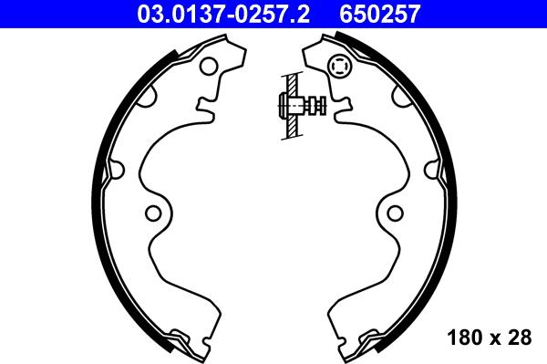 ATE 03.0137-0257.2 - Bremžu loku komplekts www.autospares.lv