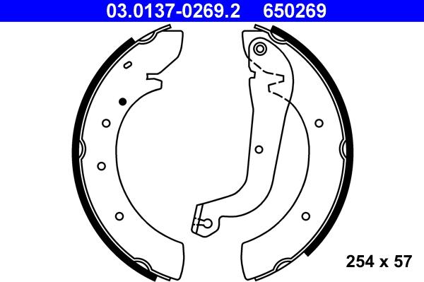 ATE 03.0137-0269.2 - Bremžu loku komplekts autospares.lv