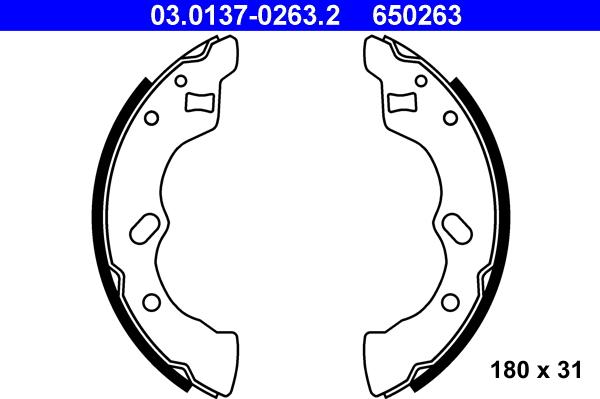 ATE 03.0137-0263.2 - Bremžu loku komplekts www.autospares.lv