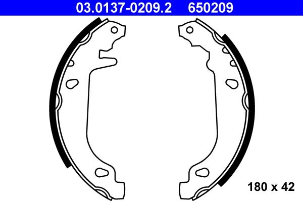 ATE 03.0137-0209.2 - Bremžu loku komplekts www.autospares.lv