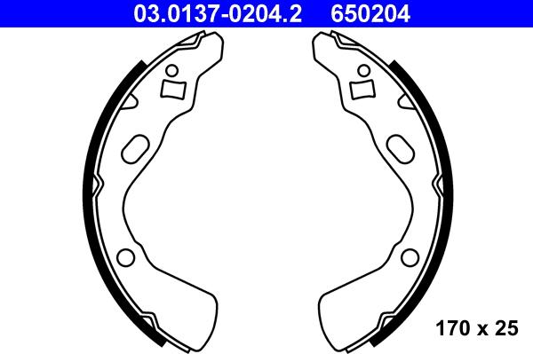 ATE 03.0137-0204.2 - Bremžu loku komplekts www.autospares.lv