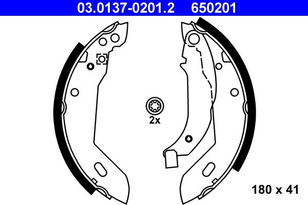 ATE 03.0137-0201.2 - Bremžu loku komplekts autospares.lv