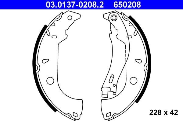 ATE 03.0137-0208.2 - Bremžu loku komplekts autospares.lv