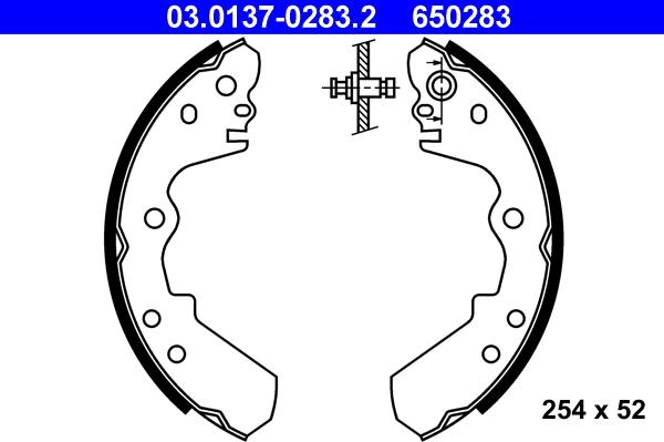 ATE 03.0137-0283.2 - Bremžu loku komplekts autospares.lv