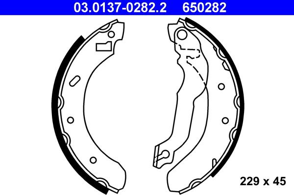 ATE 03.0137-0282.2 - Bremžu loku komplekts autospares.lv