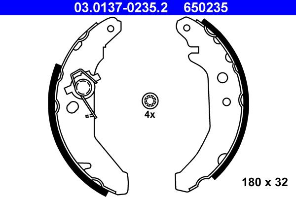 ATE 03.0137-0235.2 - Bremžu loku komplekts www.autospares.lv