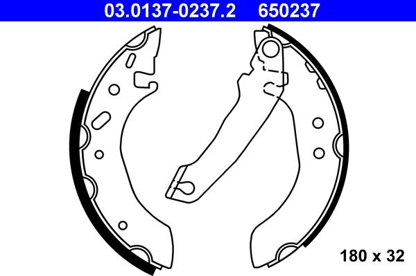 ATE 03.0137-0237.2 - Bremžu loku komplekts autospares.lv