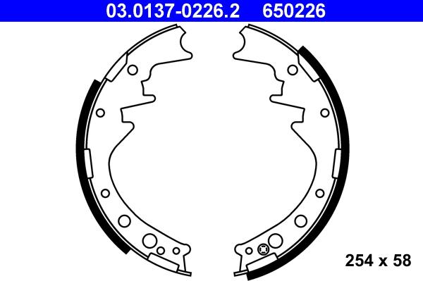 ATE 03.0137-0226.2 - Brake Shoe Set www.autospares.lv