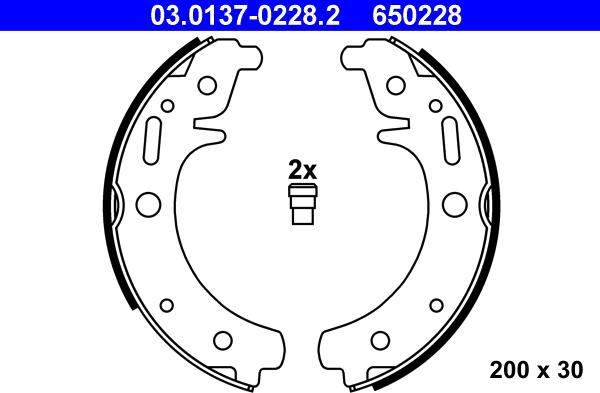 ATE 03.0137-0228.2 - Bremžu loku komplekts autospares.lv