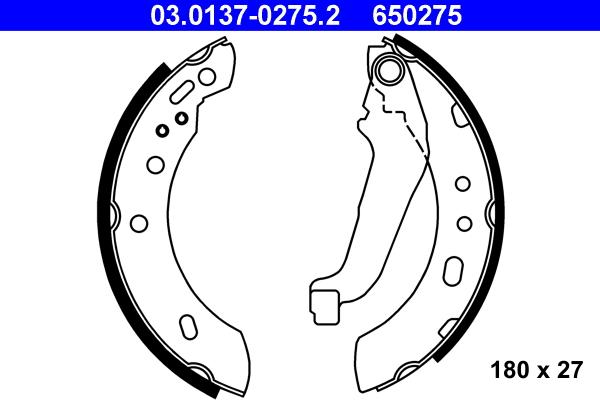 ATE 03.0137-0275.2 - Bremžu loku komplekts autospares.lv