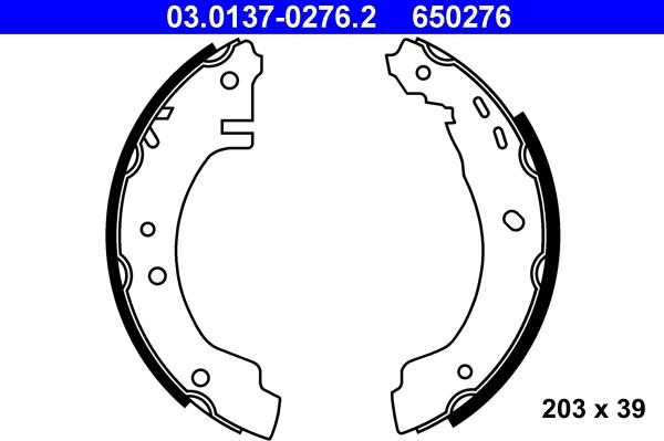 ATE 03.0137-0276.2 - Bremžu loku komplekts www.autospares.lv