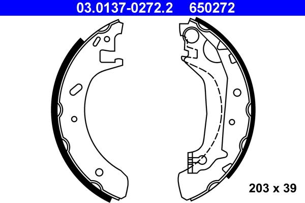 ATE 03.0137-0272.2 - Bremžu loku komplekts autospares.lv