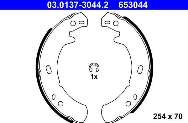 ATE 03.0137-3044.2 - Bremžu loku kompl., Stāvbremze www.autospares.lv