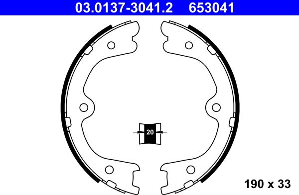 ATE 03.0137-3041.2 - Bremžu loku kompl., Stāvbremze www.autospares.lv