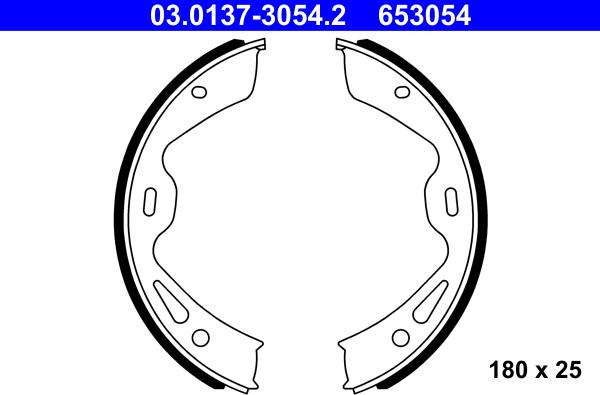 ATE 03.0137-3054.2 - Brake Shoe Set, parking brake www.autospares.lv