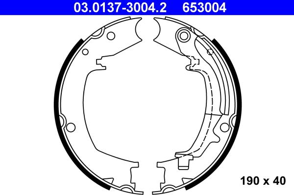 ATE 03.0137-3004.2 - Bremžu loku kompl., Stāvbremze www.autospares.lv