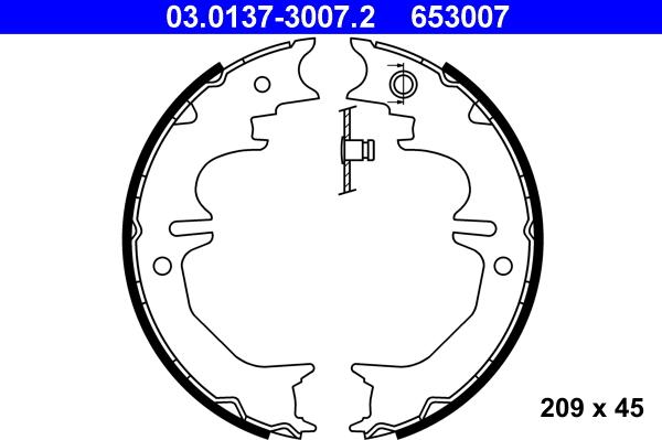 ATE 03.0137-3007.2 - Bremžu loku kompl., Stāvbremze www.autospares.lv