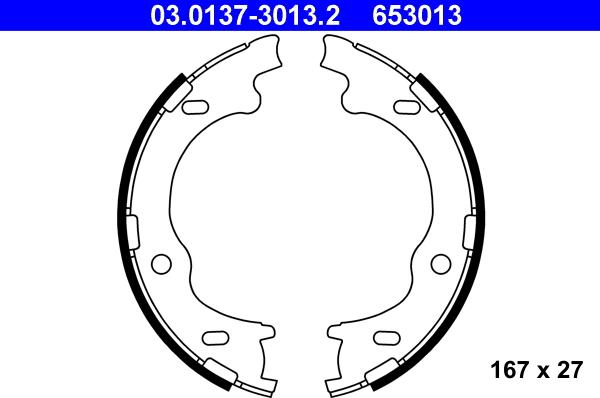 ATE 03.0137-3013.2 - Bremžu loku kompl., Stāvbremze www.autospares.lv