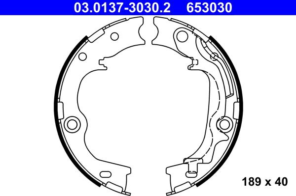 ATE 03.0137-3030.2 - Bremžu loku kompl., Stāvbremze www.autospares.lv