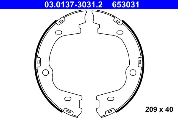 ATE 03.0137-3031.2 - Brake Shoe Set, parking brake www.autospares.lv