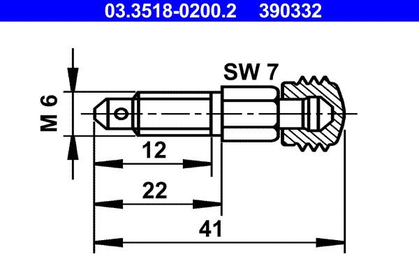 ATE 03.3518-0200.2 - Gaisa vārsta / ventiļa skrūve www.autospares.lv