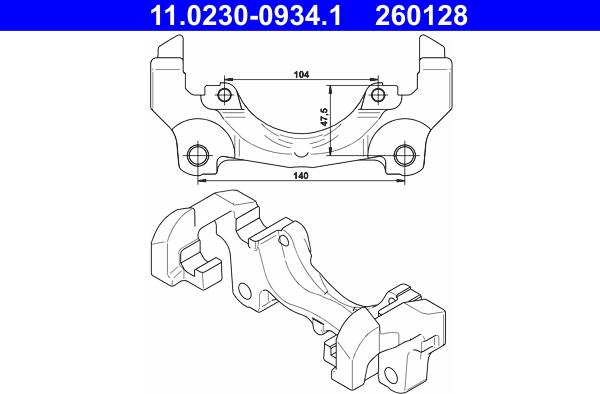 ATE 11.0230-0934.1 - Кронштейн, корпус скобы тормоза www.autospares.lv