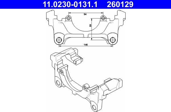 ATE 11.0230-0131.1 - Kronšteins, Bremžu suports www.autospares.lv