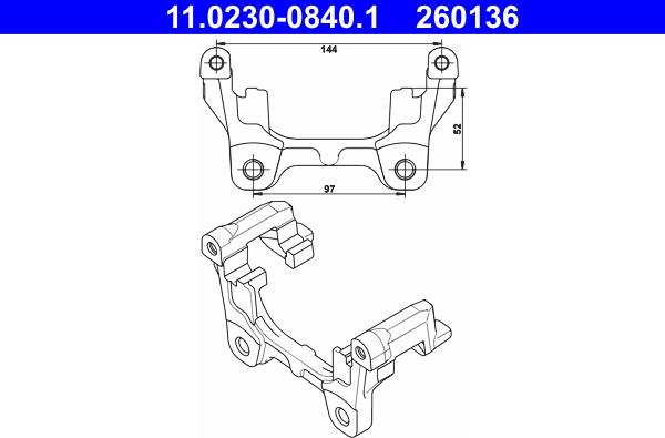 ATE 11.0230-0840.1 - Кронштейн, корпус скобы тормоза www.autospares.lv