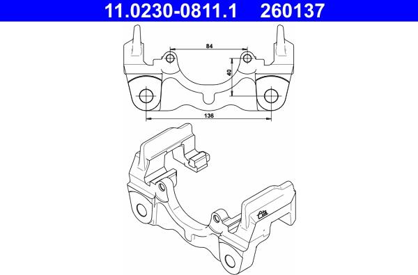 ATE 11.0230-0811.1 - Kronšteins, Bremžu suports www.autospares.lv