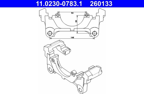 ATE 11.0230-0783.1 - Kronšteins, Bremžu suports www.autospares.lv