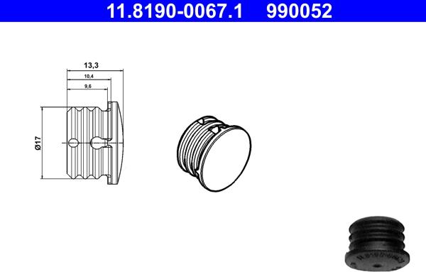 ATE 11.8190-0067.1 - Уплотнительная / защитная пробка www.autospares.lv