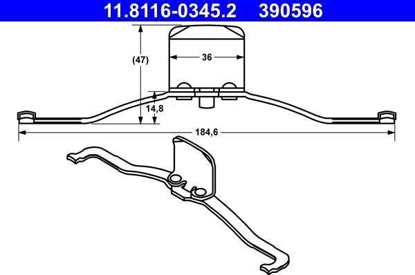 ATE 11.8116-0345.2 - Пружина, тормозной суппорт www.autospares.lv