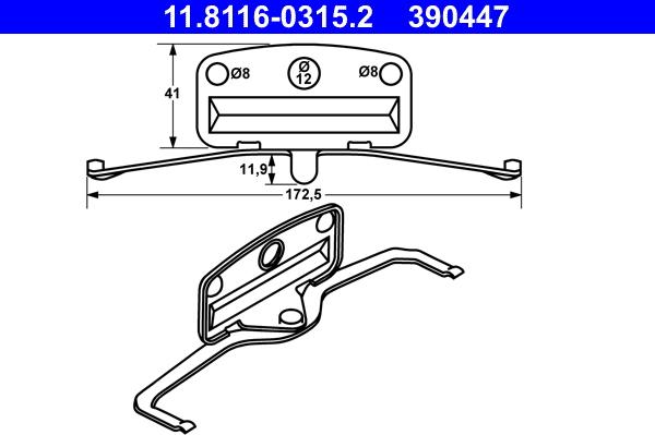 ATE 11.8116-0315.2 - Atspere, Bremžu suports www.autospares.lv