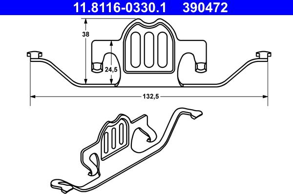 ATE 11.8116-0330.1 - Atspere, Bremžu suports www.autospares.lv