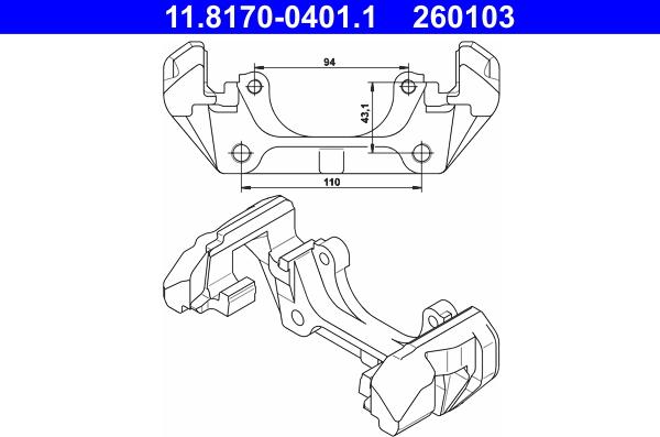 ATE 11.8170-0401.1 - Kronšteins, Bremžu suports www.autospares.lv