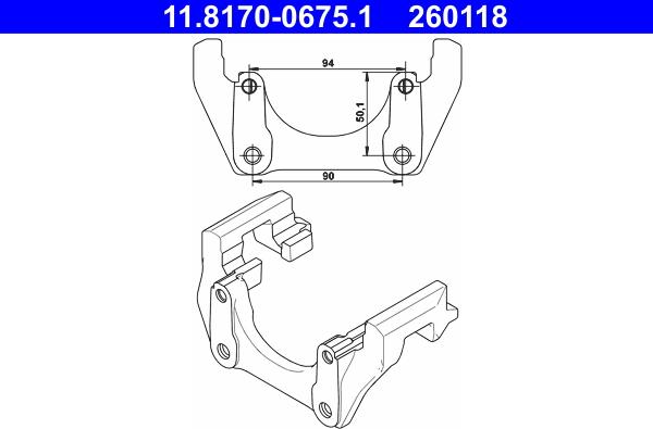 ATE 11.8170-0675.1 - Kronšteins, Bremžu suports www.autospares.lv