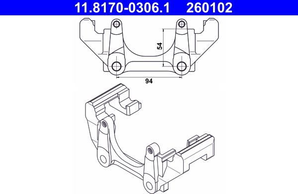 ATE 11.8170-0306.1 - Kronšteins, Bremžu suports www.autospares.lv