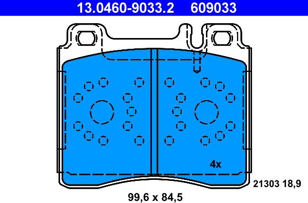 ATE 13.0460-9033.2 - Bremžu uzliku kompl., Disku bremzes www.autospares.lv