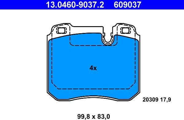 ATE 13.0460-9037.2 - Bremžu uzliku kompl., Disku bremzes www.autospares.lv