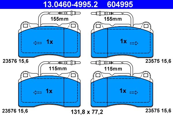 ATE 13.0460-4995.2 - Bremžu uzliku kompl., Disku bremzes www.autospares.lv