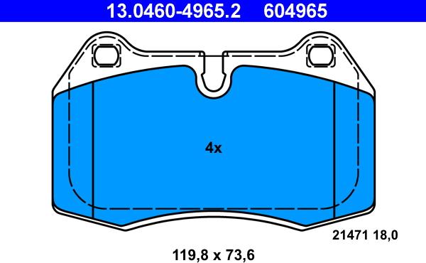 ATE 13.0460-4965.2 - Bremžu uzliku kompl., Disku bremzes www.autospares.lv