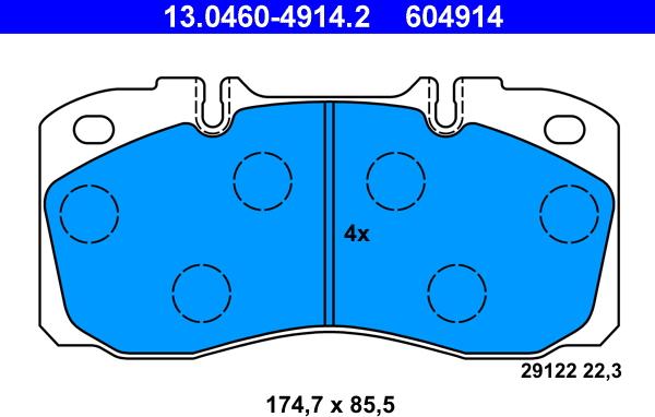 ATE 13.0460-4914.2 - Bremžu uzliku kompl., Disku bremzes autospares.lv